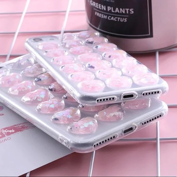 NEW iPhone 7/8 Glitter 3D Soft TPU Grip Case - Picture 3 of 5